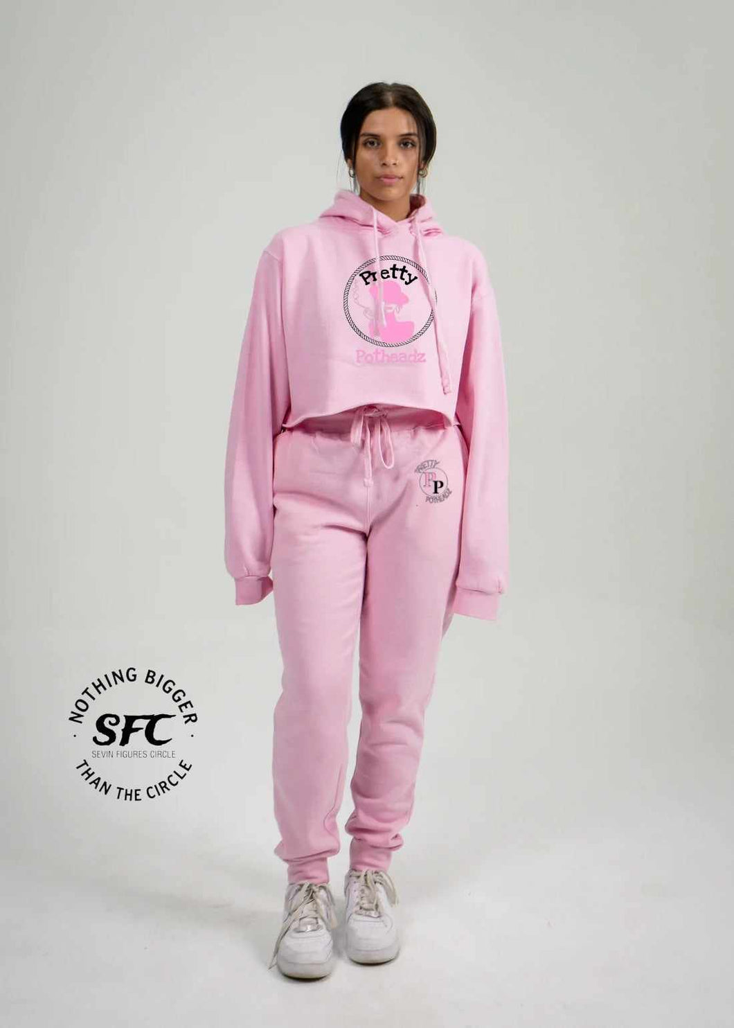 Womens Tone Pretty Potheadz Crop Top Sweatsuit