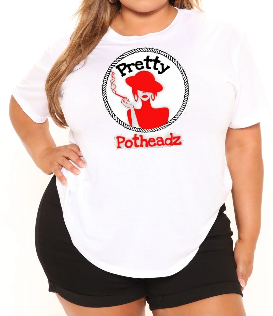 Women's Plus Size Two Tone Pretty Potheadz T Shirt
