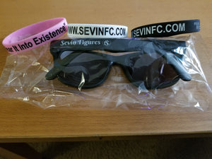 Sunglasses w/ Free Wristband (Pink)/ Black/ White